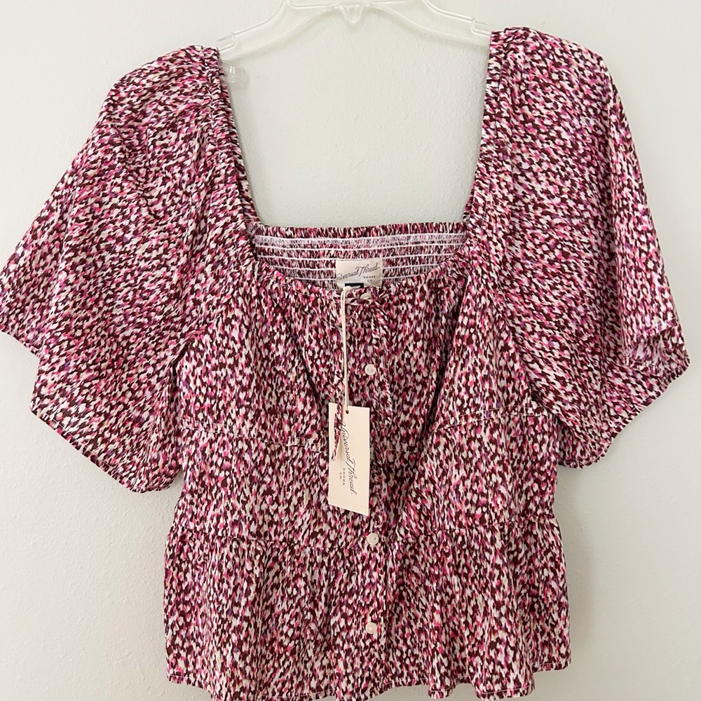 Universal Thread Pink and White Blouse